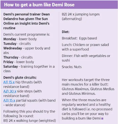 Workout secret of Demi Rose